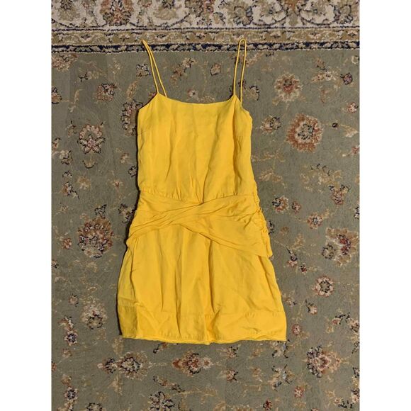 10 Crosby Derek Lam Yellow Spaghetti Strap Mini Dress, size 2 - Picture 1 of 5